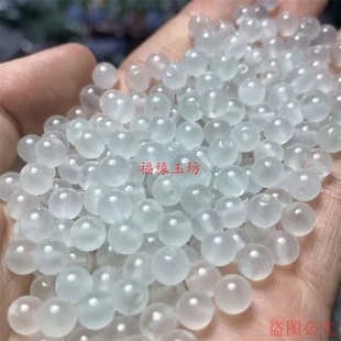 精品高冰缅翡浅绿巴山翠6mm圆珠diy手串项链散珠玉石半成品配饰