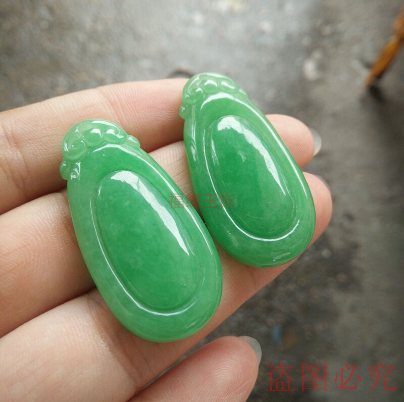 阳绿翡翠福在眼前吊坠缅甸老坑翡翠佛眼挂件玉石玉器礼品福贝玉坠
