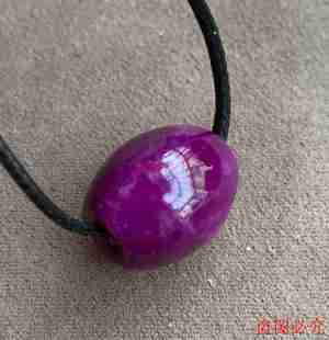 南非舒俱来珠项链吊坠路路通紫苏纪石单珠原创锁骨链