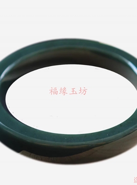 和田玉青玉手镯墨色国风玉石方条古典女玉镯精品饰品墨绿色美人镯