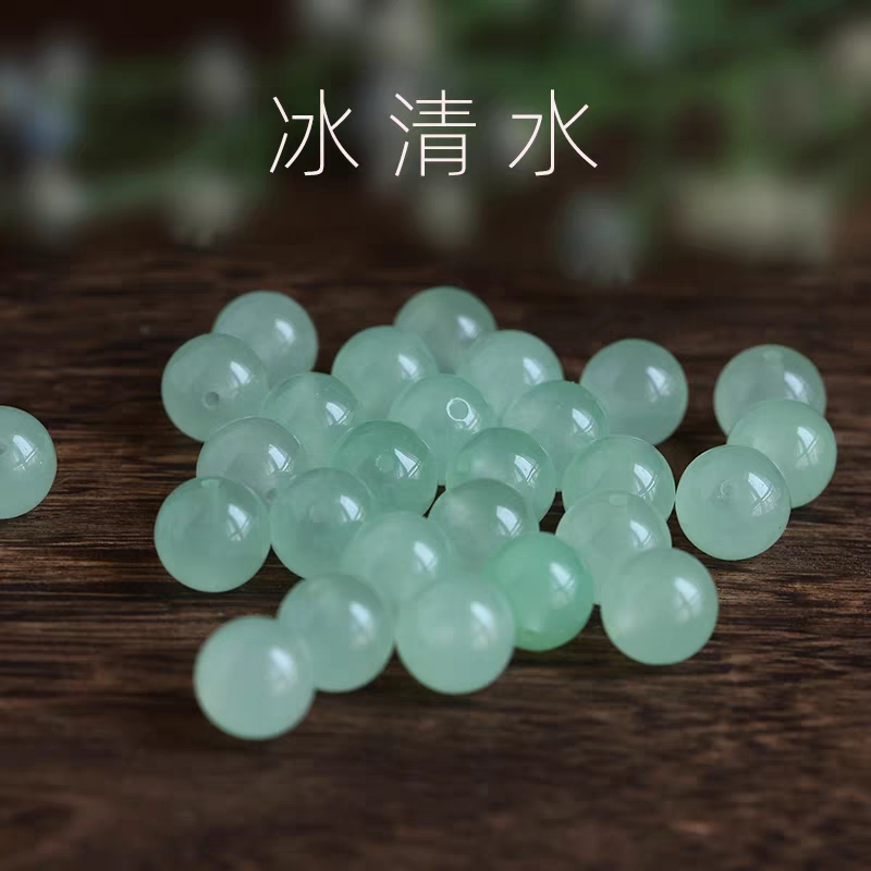 冰种翡翠散珠色晴水散珠玉珠子