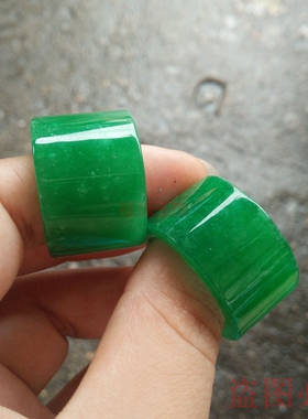 祖母绿干青铁龙生戒指满阳绿指环