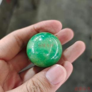 精品缅甸干青阳绿色大翡翠珠子单颗diy项链吊坠男女款