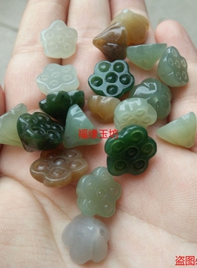 diy青白玉项链发簪散珠