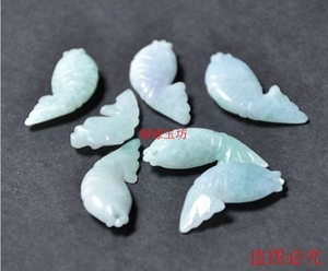 翡翠一手货diy散件A货翡翠小鱼编织年年有余玉配件