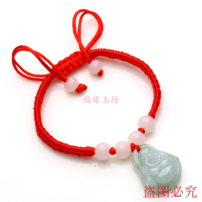 精编手工艺手绳玉佛手链女款原