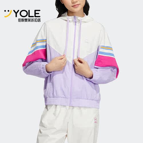 阿迪达斯春女子运动休闲连帽外套