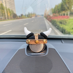 【VolvoB&W中置】维京人海盗装饰品音响帽子中控台摆件车载手工