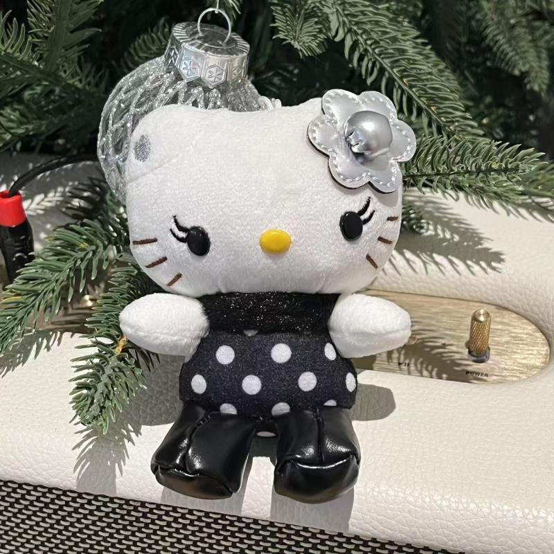 hellokitty中古款贵妇联名momoberry波点裙长睫毛皮靴书包包挂件