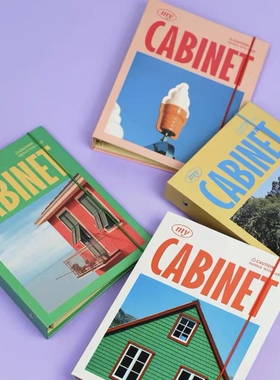 韩国ins风复古风景硬纸面绑带A5活页本封套3寸5寸专辑拍立得卡册