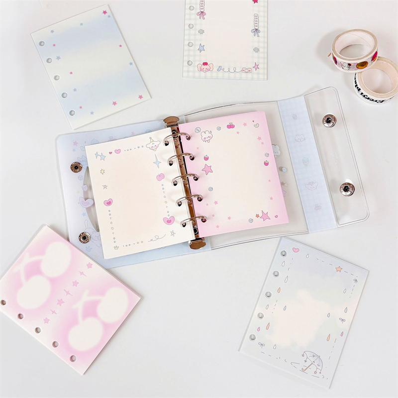 ins风高颜值小红书爆款五孔m5活页本内页挡板3寸小卡内芯手账本