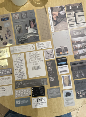 韩国oab灰粉蓝色薄荷绿系列纸包ins素材手账拼贴手帐装饰道具卡片