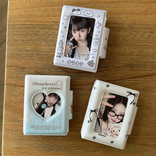 ins风草莓冰淇淋一宫格卡册反扣3寸拍立得相册爱豆小卡卡包收纳册