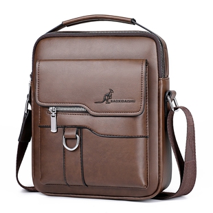 2025新款单肩包男款斜挎包大容量男包软皮商务休闲背包手提小包包