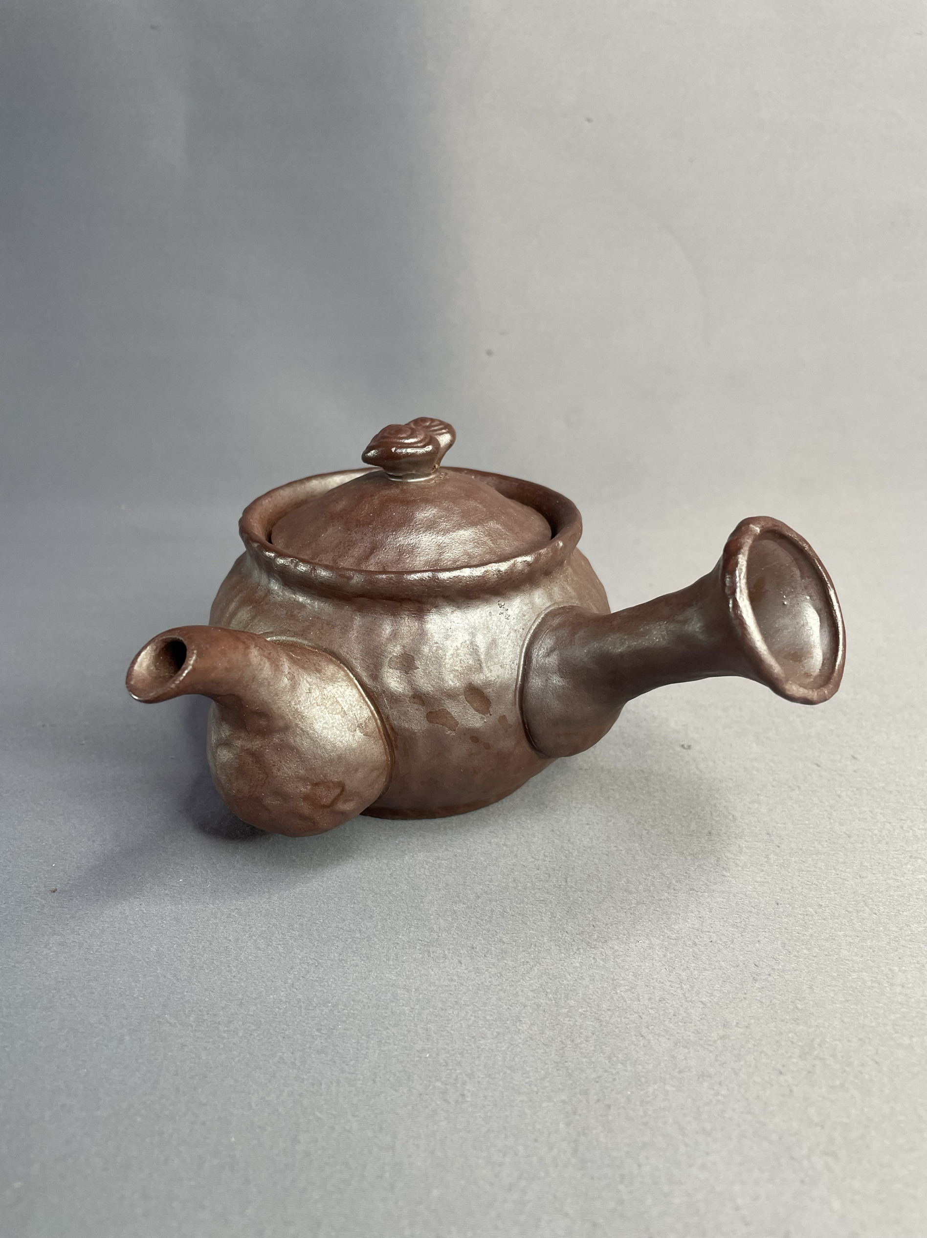 日本进口瓷器全新正品万古烧全手作侧把壶茶壶300毫升