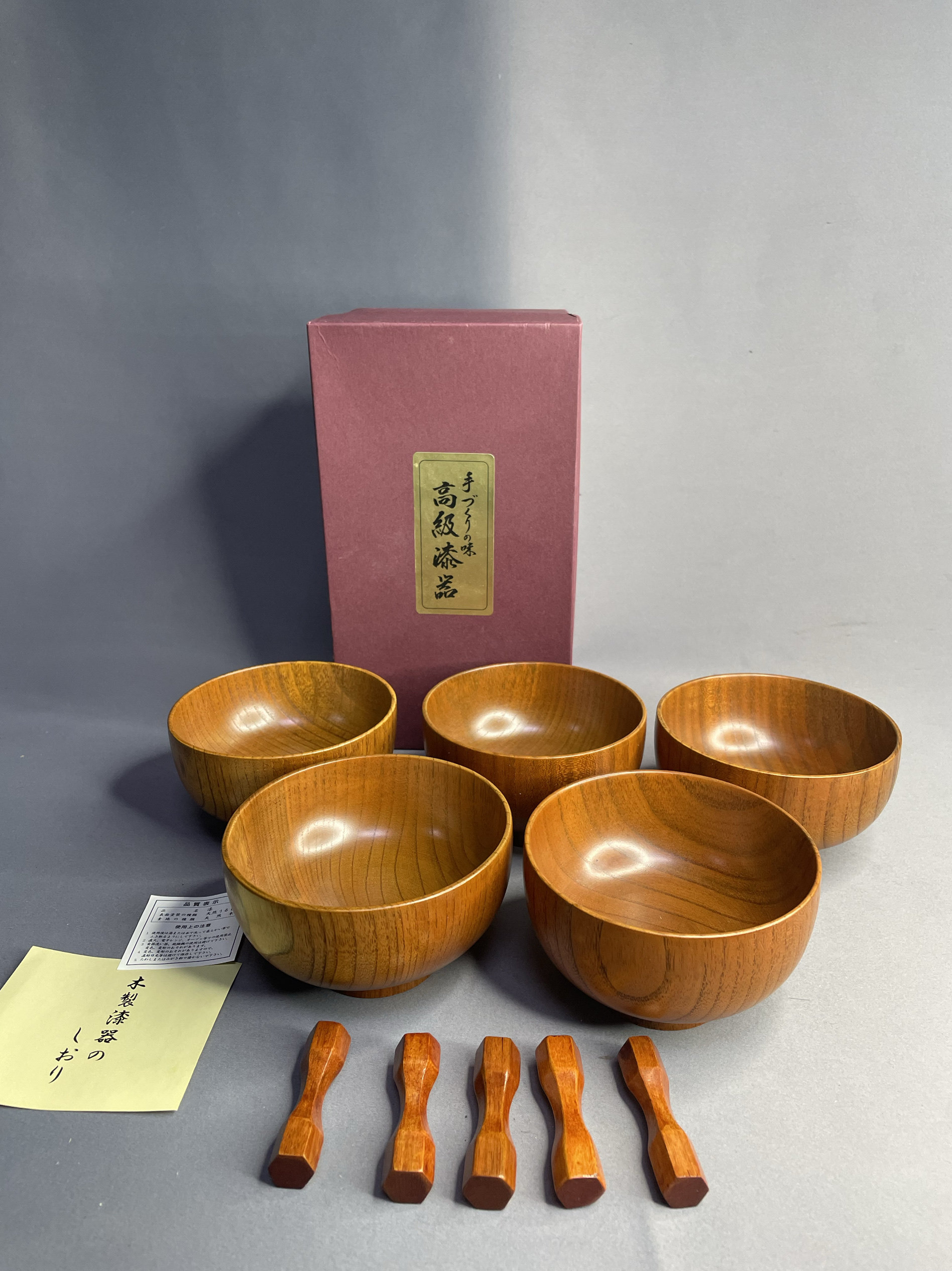 日本进口全新正品实木漆器饭碗筷置实木漆器餐具