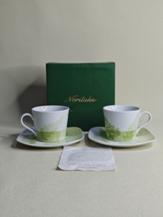 日本进口中古瓷器全新正品则武Noritake咖啡杯红茶杯一对