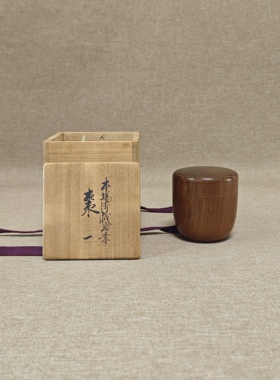 日本进口全新正品木胎漆器手工制作茶枣茶入茶道具