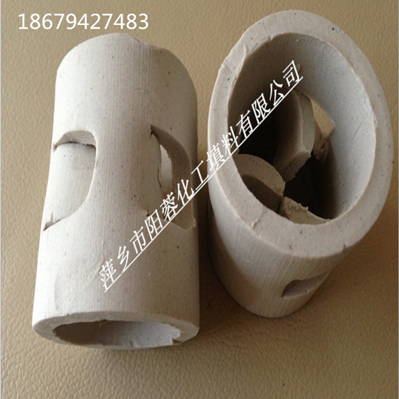 优质陶瓷鲍尔环 50mm陶瓷鲍尔环 双排六孔国际陶瓷鲍尔环环保填料