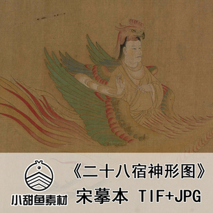 高清五星二十八宿神形图电子扫描大图宋摹本神仙工笔人物jpgtif