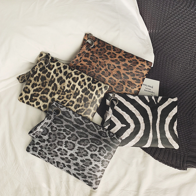 Casual Bags for Women 2023 Animal Print Leopard Clutch Femal