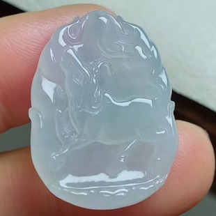 A货缅甸天然翡翠 牛生肖 冰种漂亮 精雕细刻 栩栩如生27-20.4-4.6