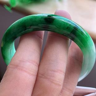 色辣 老种冰飘绿正圈手镯 7.9mm水润清爽 12.5 小圈口 尺寸53.7