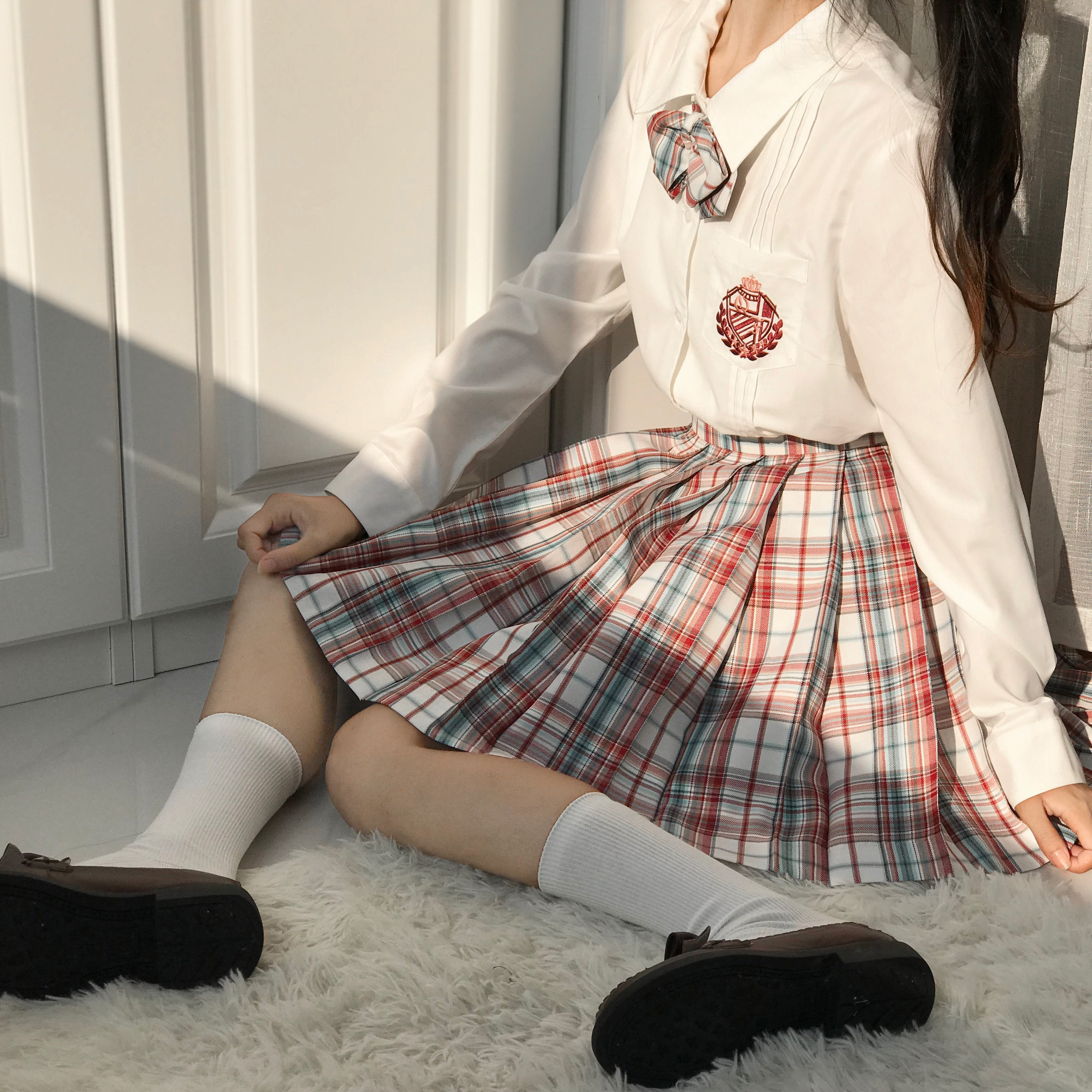 现货【雪地圣诞】再贩原创格裙圣诞格nebula星云jk制服馆