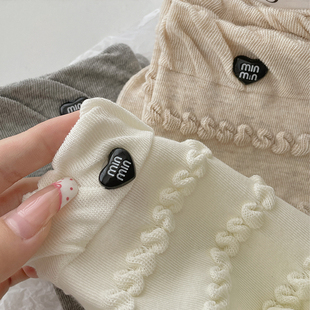 【5双装】韩系穿搭泡泡口花边好看的配包穿