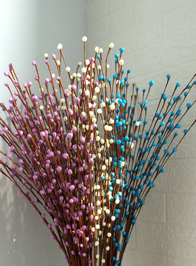 高档仿真银柳 泡沫浆果腊梅枝家居装饰干花花苞气氛装饰假花纸花