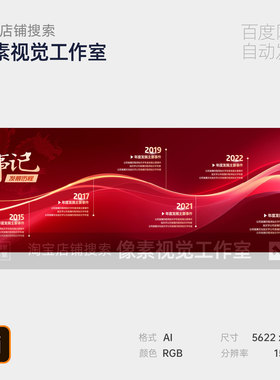 红色大气事件发展历程企业文化墙展板简介宣传栏企业海报主kv视觉