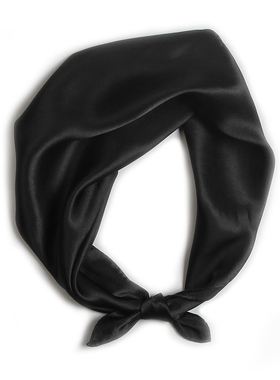 53cm100%桑蚕丝真丝纯色黑色小方巾男女士通用职业春夏秋冬季丝巾