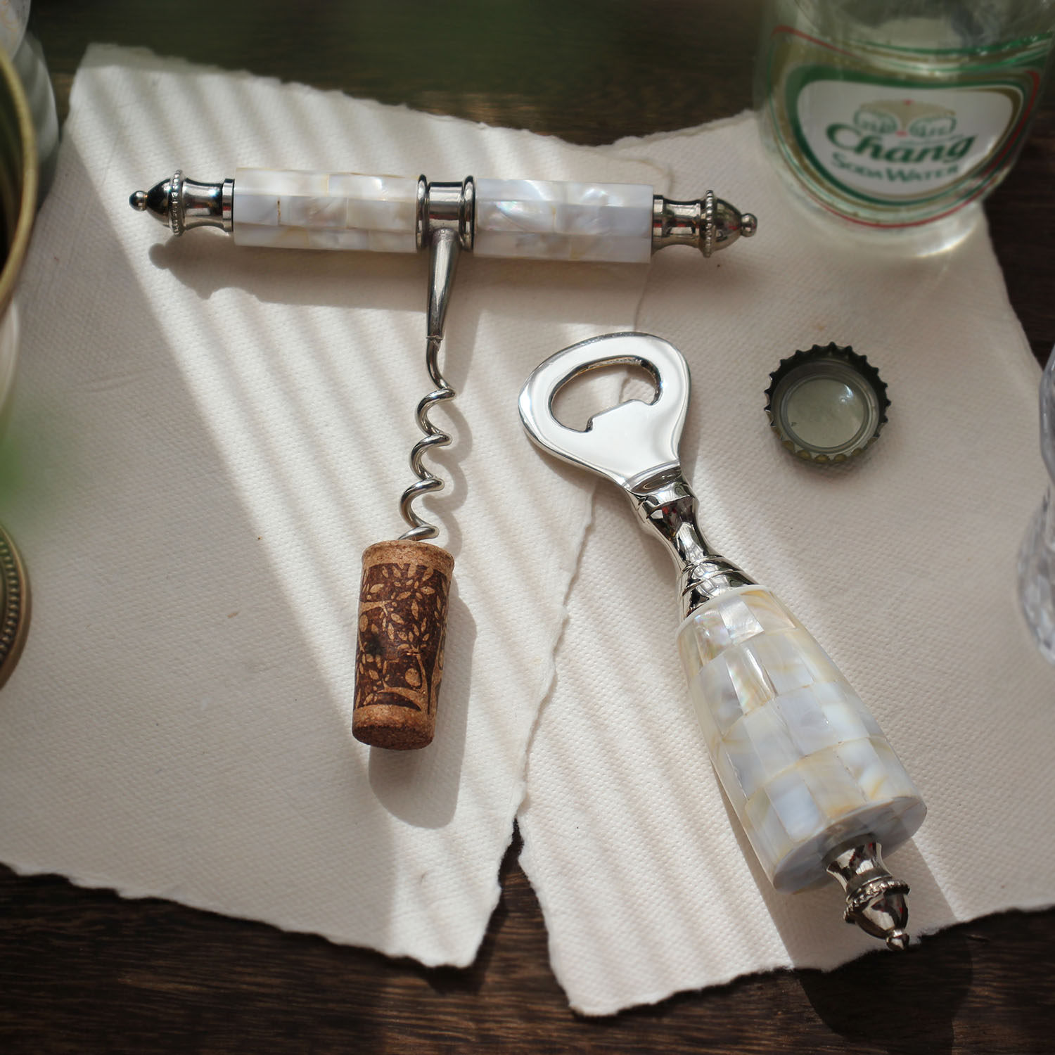 印度进口黄铜开瓶器贝壳酒起子红酒饮料啤酒开盖个性创意家用摆件