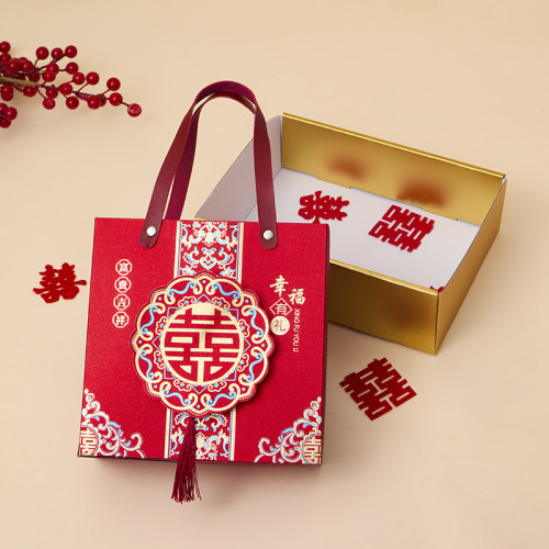 免折叠喜糖盒婚礼乔迁大寿生日磨砂抽屉糖盒结婚伴手礼盒订婚回礼