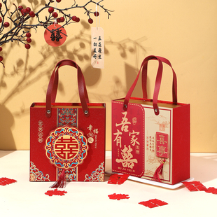 新款中式婚礼乔迁大寿金榜抽屉喜糖盒周岁满月伴手礼盒毛巾回礼盒