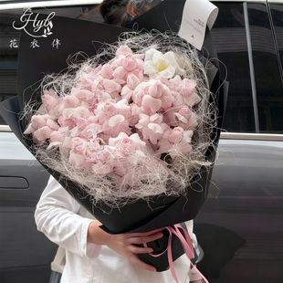 情人节花束装饰乱麻天然细麻丝节日布置鲜花艺内衬彩色麻丝填充物