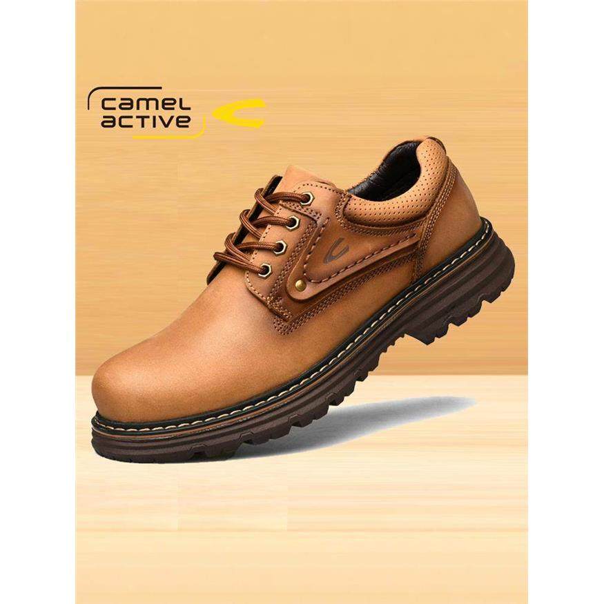 德国骆驼动感男鞋男士工装鞋低帮真皮大头鞋春秋季马丁靴潮流鞋子