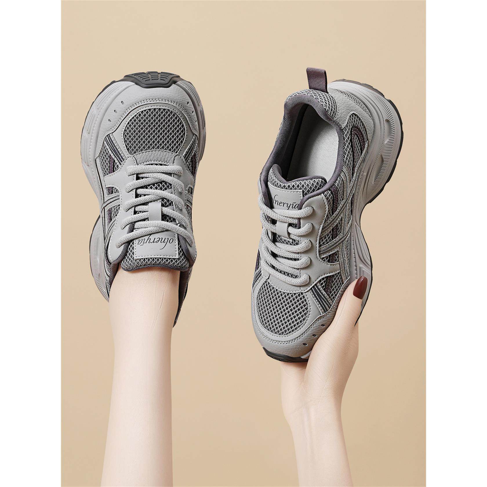 2026春季新款休闲风网面厚底老爹鞋女轻便百搭潮流透气时尚运动鞋,女鞋,老爹鞋,淘宝优惠券,粉丝福利购,淘宝优惠卷