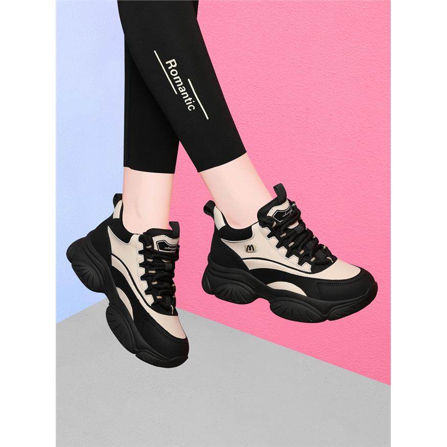 今年流行的老爹鞋女款2025新款春秋厚底休闲运动鞋跑步软底不累脚