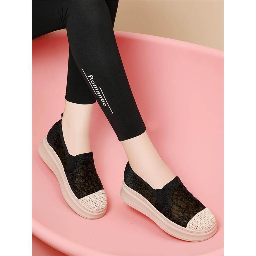 粗花呢风格的懒散的渔夫鞋女士夏季和秋季2025凉鞋厚底平底鞋舒适