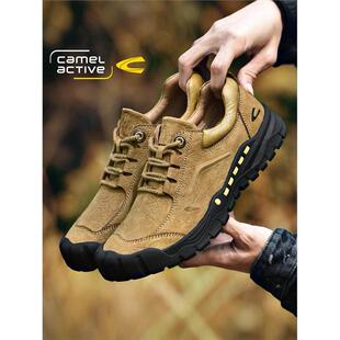 德国骆驼动感男鞋户外休闲皮鞋真皮牛皮登山鞋工装劳保鞋防滑耐磨