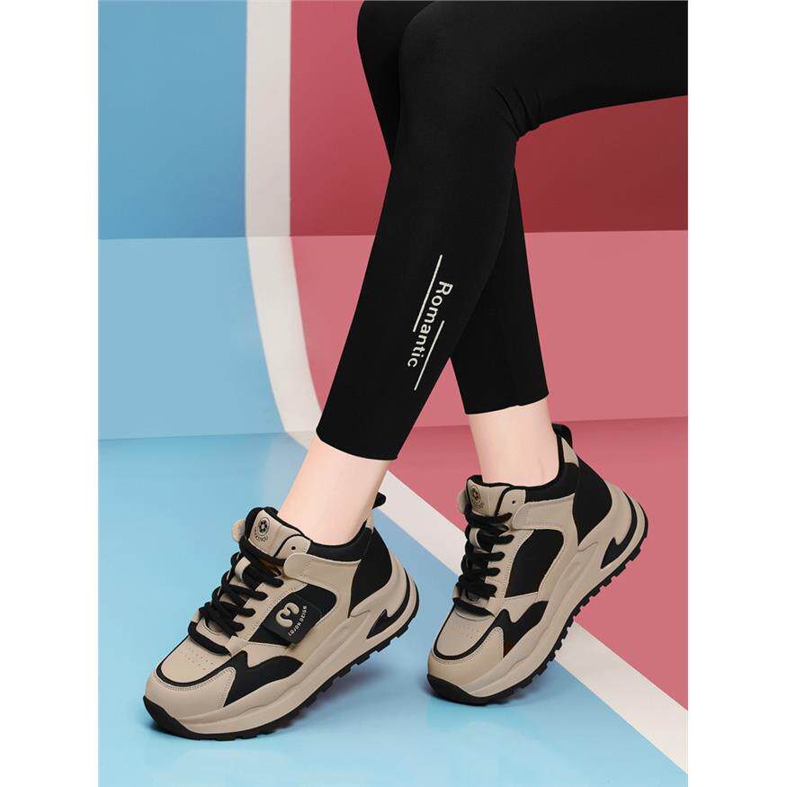 真皮鞋子女2025新款爆款春秋时尚阿甘软底厚底运动休闲老爹鞋百搭