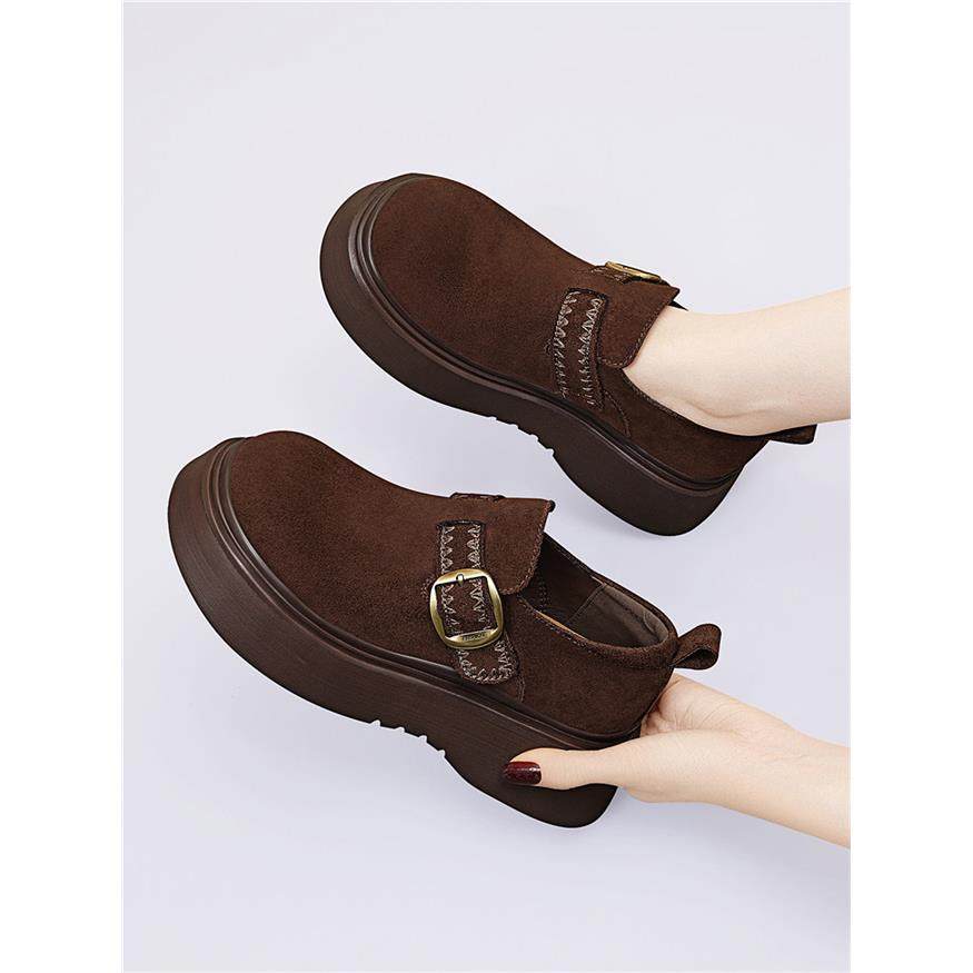 厚底勃肯鞋女2025新款春秋季百搭软底轻便舒适休闲运动圆头乐福鞋,女鞋,勃肯鞋/软木鞋,淘宝优惠券,粉丝福利购,淘宝优惠卷