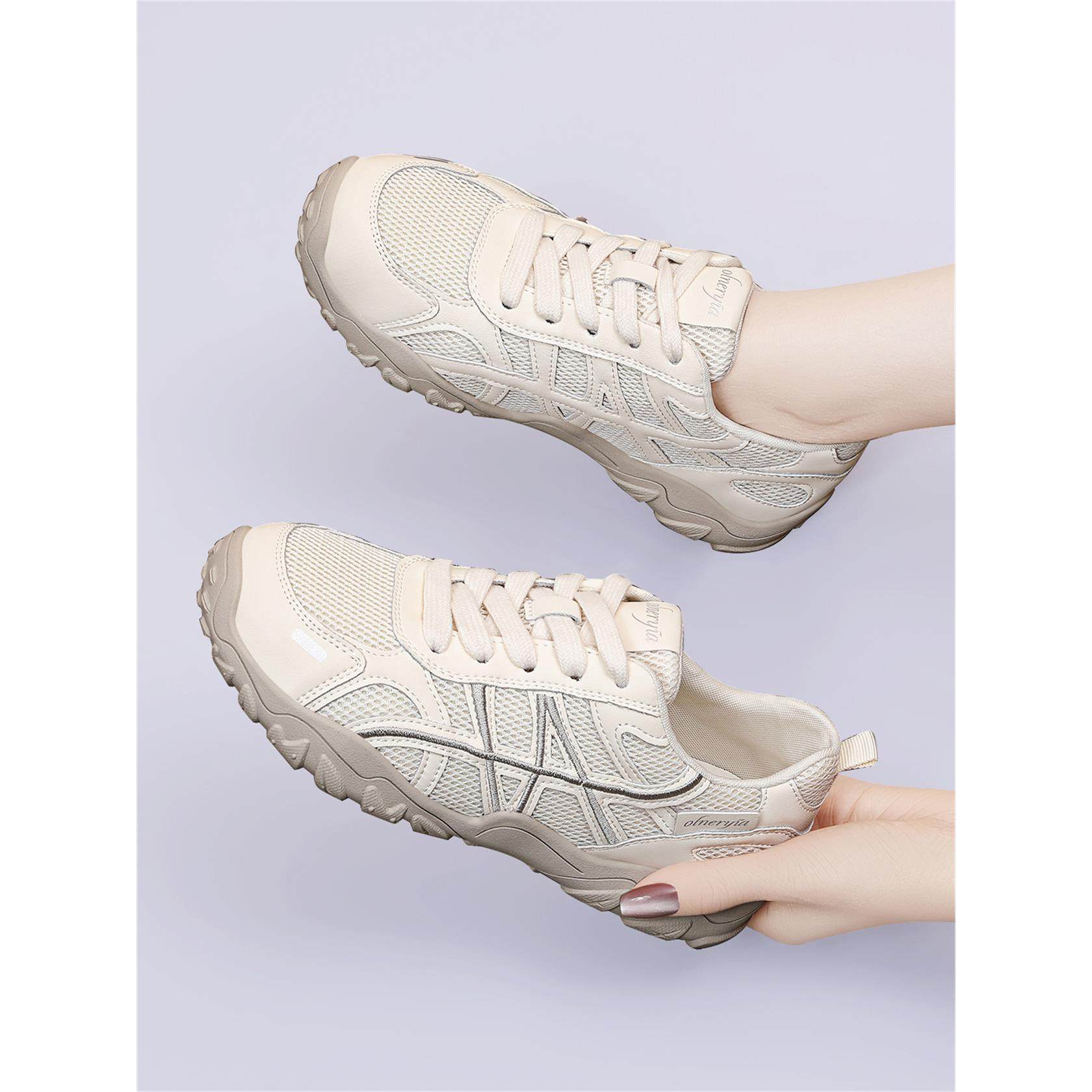 真皮网面透气2026年春秋季运动休闲鞋女轻便百搭系带阿甘鞋运动风,女鞋,网面鞋,淘宝优惠券,粉丝福利购,淘宝优惠卷