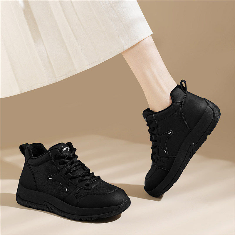 平底软底舒适今年流行妈妈鞋女防滑2025秋季新款百搭真皮休闲高帮,女鞋,时尚休闲鞋,淘宝优惠券,粉丝福利购,淘宝优惠卷