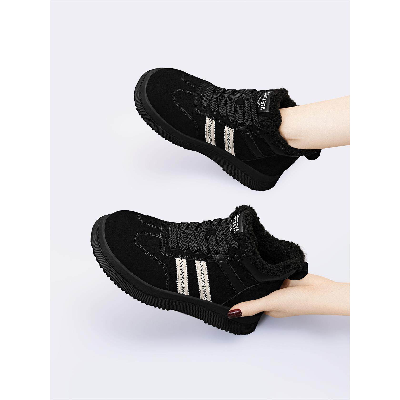 2025新款系带百搭软底板鞋棉鞋冬季加绒保暖覆古休闲时尚德训鞋女,女鞋,棉鞋,淘宝优惠券,粉丝福利购,淘宝优惠卷