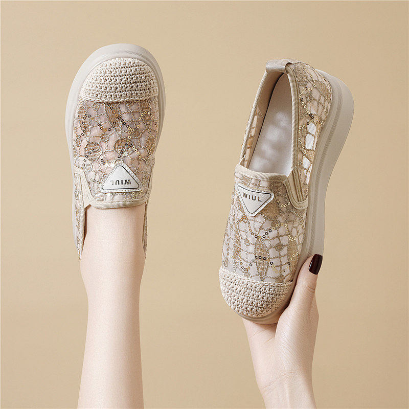 渔夫鞋女2025夏季懒人一脚蹬小香风网布网鞋透气休闲时尚百搭女鞋,女鞋,渔夫鞋,淘宝优惠券,粉丝福利购,淘宝优惠卷