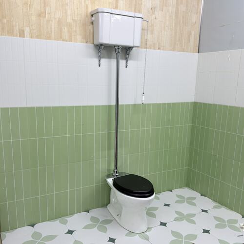 法式复古高水位水箱分体式马桶 挂墙水箱老式拉绳式大冲力坐便器