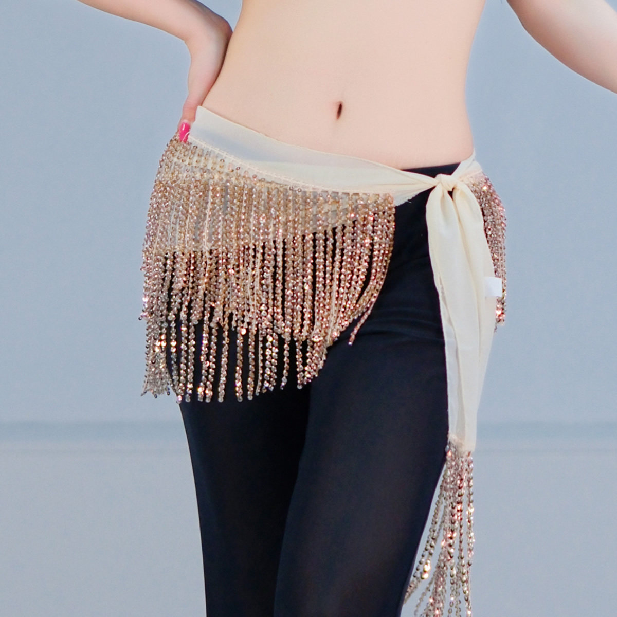 舞娘新款闪亮片流苏加密表演臀巾