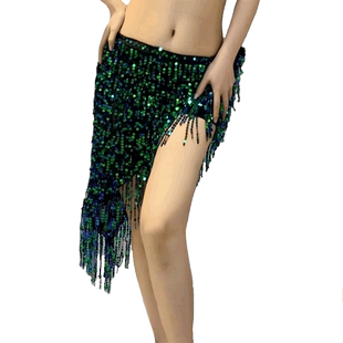 肚皮舞练功服腰链臀巾2025年新款裹裙亮片流苏西米重工鼓舞演出服